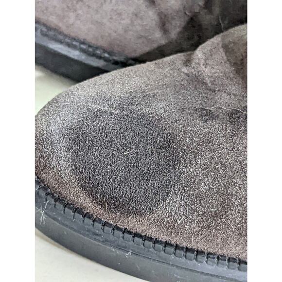 Aquatalia Size 8 Isla Boots Suede Ankle Booties Dark Grey Heels Waterproof - Picture 2 of 9